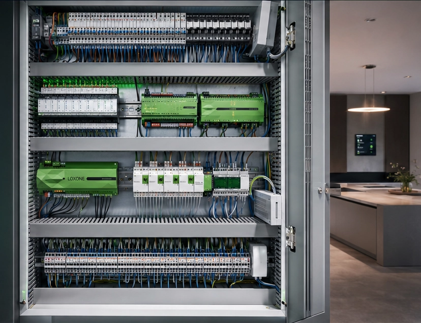 Loxone Schaltschrank und technische Smart-Home-Installation
